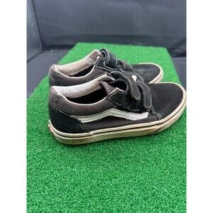 VANS Old‎ Skool V Black/White Suede Skate Shoes Kids Size 2.5 Low Top Comfort